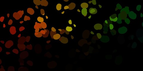 Dark green, yellow vector pattern with abstract shapes.