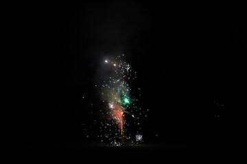 Firework Sparking in the Middle of the Street