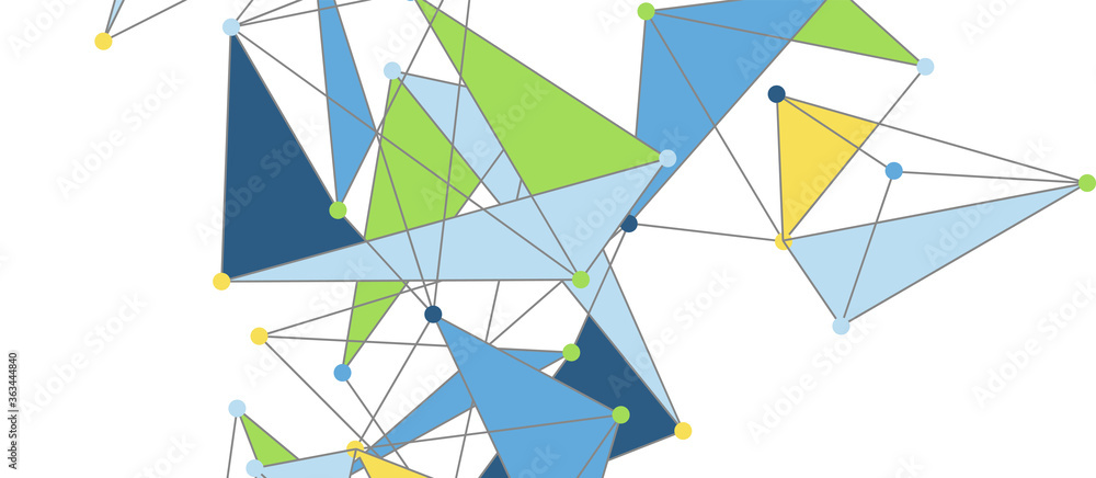 Poster line points connections, triangular technology design. abstract geometric background