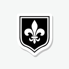 Fleur de lis heraldic sticker icon isolated on gray background