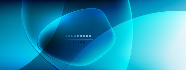 Vector abstract background - liquid bubble shapes on fluid gradient with shadows and light effects. Shiny design template for text