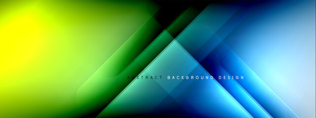Fototapeta premium Motion concept neon shiny lines on liquid color gradients abstract backgrounds. Dynamic shadows and lights templates for text