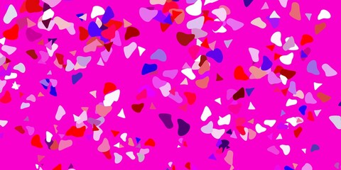Light pink, red vector background with random forms.