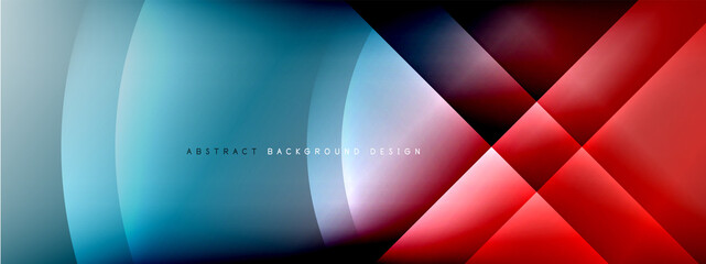 Vector abstract background - circle and cross on fluid gradient with shadows and light effects. Techno or business shiny design templates for text