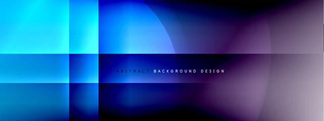 Vector abstract background - circle and cross on fluid gradient with shadows and light effects. Techno or business shiny design templates for text