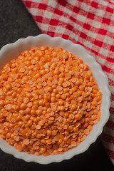 Lentil Seed or Masoor dal in a bowl
