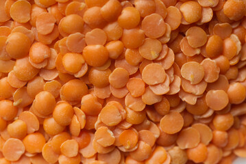 Lentil Seed or Masoor dal in a bowl