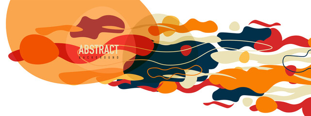 Trendy liquid style shapes abstract design, dynamic vector background for placards, brochures, posters, web landing pages, covers or banners