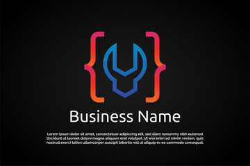 Coding Service Digital Logo Template