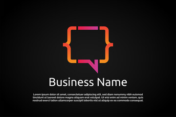 Chat Coding Digital Logo Template