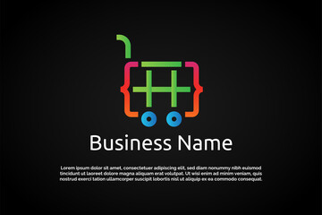 Fototapeta premium Shop Coding Digital Logo Template
