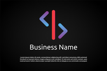 Coding Logo Template Letter Q or B