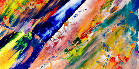 Colorful abstract background wallpaper. Modern motif visual art.  Mixtures of oil paint. Trendy...