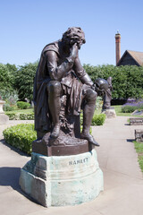 Hamlet at The William Shakespeare Memorial at Bancroft Gardens in Stratford upon Avon in Warwickshire in the UK