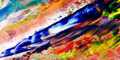 Colorful abstract background wallpaper. Modern motif visual art.  Mixtures of oil paint. Trendy...