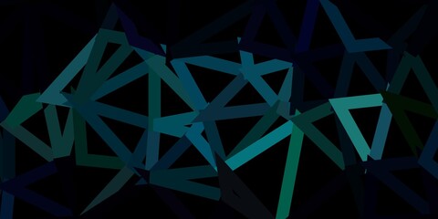 Dark blue, green vector geometric polygonal wallpaper.