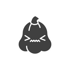 Scared pumpkin face vector icon. filled flat sign for mobile concept and web design. Pumpkin astonished face glyph icon. Symbol, logo illustration. Vector graphics