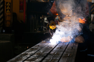 Shielded metal arc welding. It is also known as manual metal arc welding (MMAW) or stick welding.