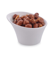 roasted peanuts isolated on white background