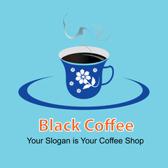 Vector logo design a cup of coffe in eps 10. Simple template and ready to use