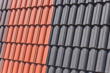 a new tiled roof close-up