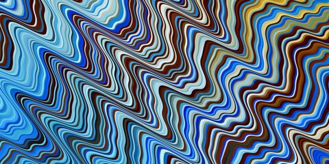 Light Blue, Yellow vector backdrop with bent lines. Colorful illustration, which consists of curves. Best design for your ad, poster, banner.