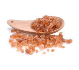 Chrystal Sugar,Brown cane sugar isolated on white background.