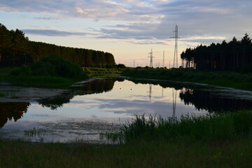 Nature landscapes river Lenuska in Golyshmanovo Tyumen oblast