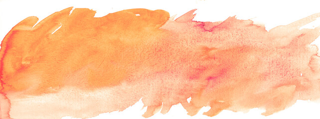 Abstract orange watercolor banner background