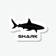 Shark sticker icon isolated on gray background 