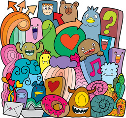 Cartoon Monster Doodles