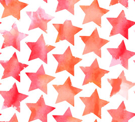 Seamless watercolor stars pattern