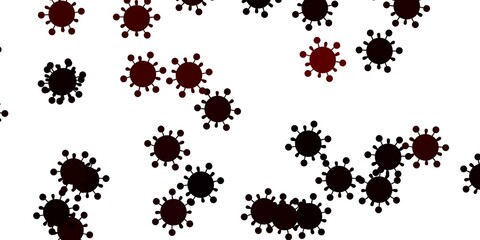 Light red vector background with covid-19 symbols.