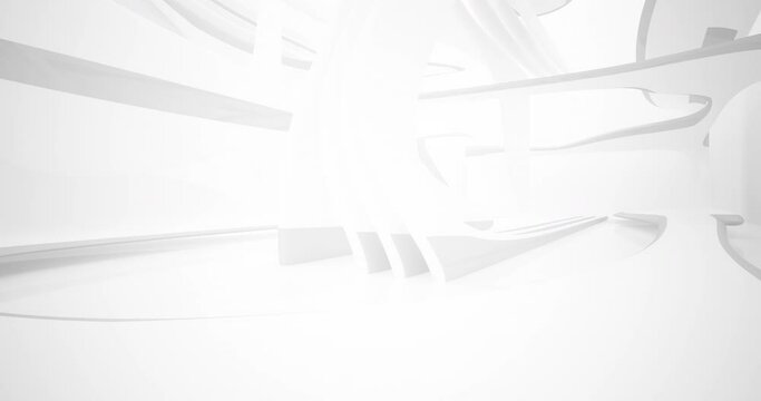 Architectural background.Abstract smooth white interior. 3D animation and rendering.