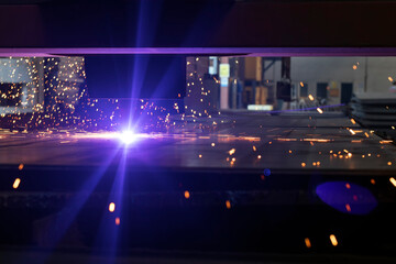 View of the cnc plasma cutting machine. Plasma cutting torches usually use a copper nozzle to...