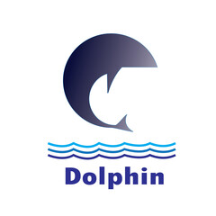 Vector Logo Dolphin Design in eps 10. Simple template and ready to use