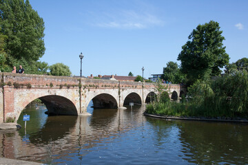 Naklejka premium Bridge Foot over The River Avon at Stratford upon Avon in Warwickshire in the UK