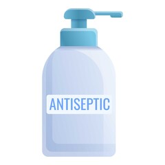 Plastic antiseptic bottle icon. Cartoon of plastic antiseptic bottle vector icon for web design isolated on white background