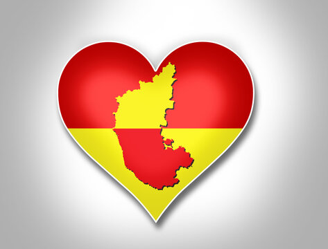 Karnataka fall hear shape, we love Karnataka, Karnataka state flag Stock  Illustration | Adobe Stock