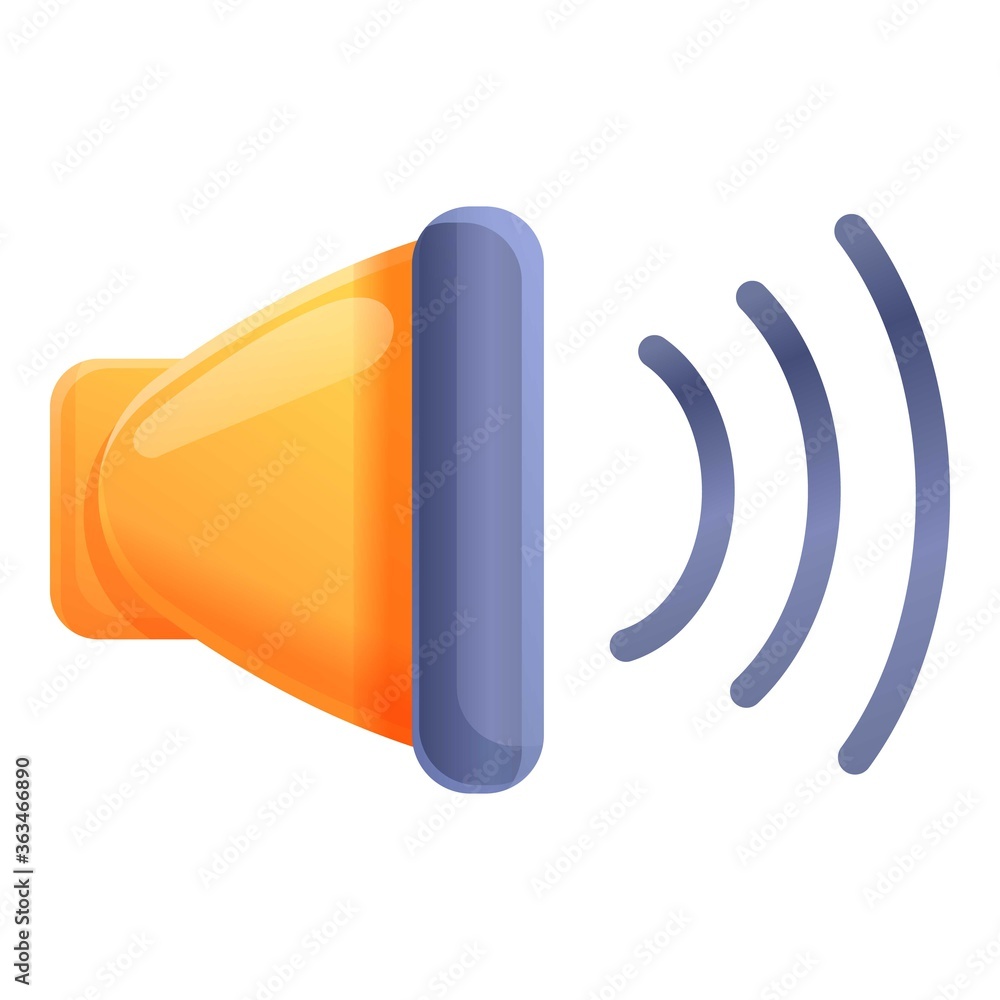Poster sound speaker on icon. cartoon of sound speaker on vector icon for web design isolated on white back
