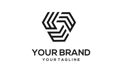 letter W initials triangle logo design