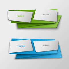 2 Vector banner with a glass surface for your business titles. Abstract background. Eps 10 vector file.
