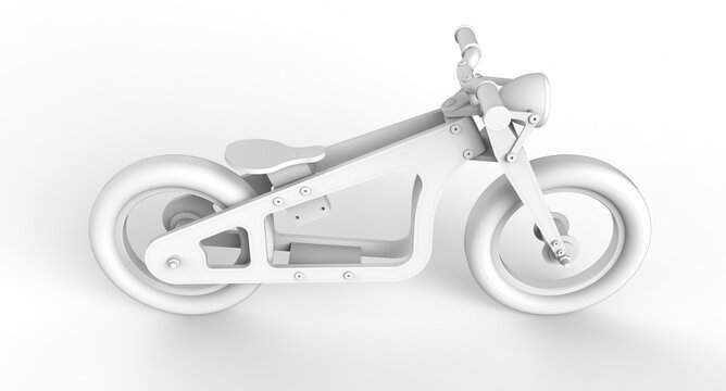 White motorbike - 3D rendering