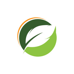 Logos of green Tree leaf ecology nature element