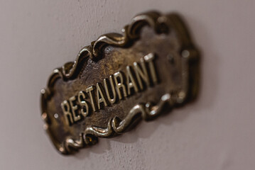 Restaurant vintage rusty metal sign