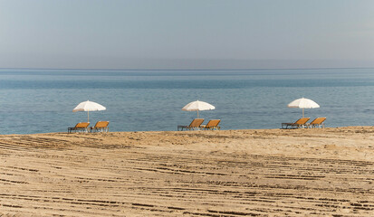Deck Chairs on Beach