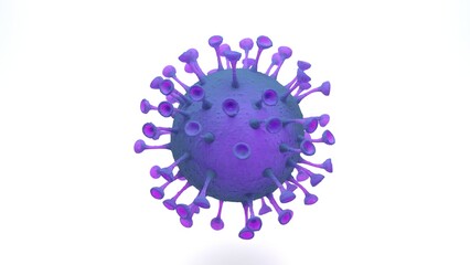 Corona virus COVID-19 virus SARS-CoV-2 concept - Coronavirus influenza background as dangerous flu strain cases as a pandemic medical health risk Microscope virus close up - 3D Rendering