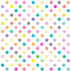 Very sweet pastel of blurry polka dots pattern isolated on white background. Suitable for wrapping paper, wallpaper, fabric, backdrop and etc.