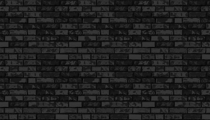 Fototapeta na wymiar Realistic Vector brick wall pattern horizontal background. Flat wall texture. Black textured brickwork for print, paper, design, decor, photo background, wallpaper.
