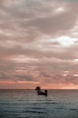 boat at sunset